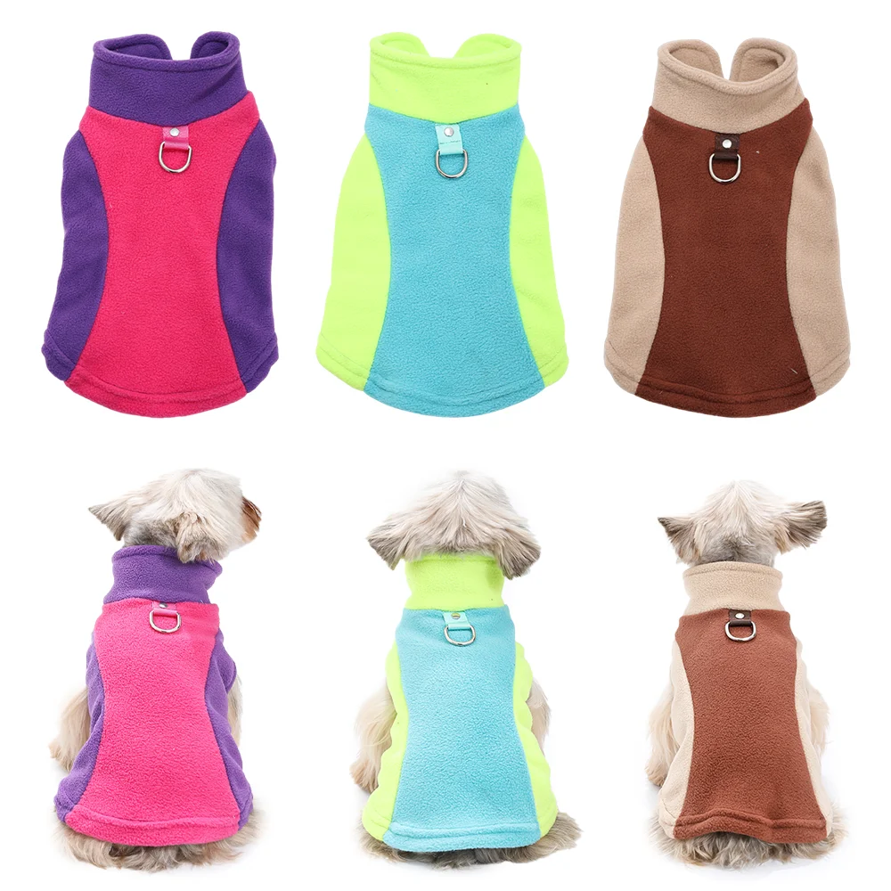 Abrigo suave para perro, chaqueta cálida de lana para mascotas para perros pequeños y medianos, trajes ligeros para mascotas con anillo en D, Yorkshire Bulldog Pug