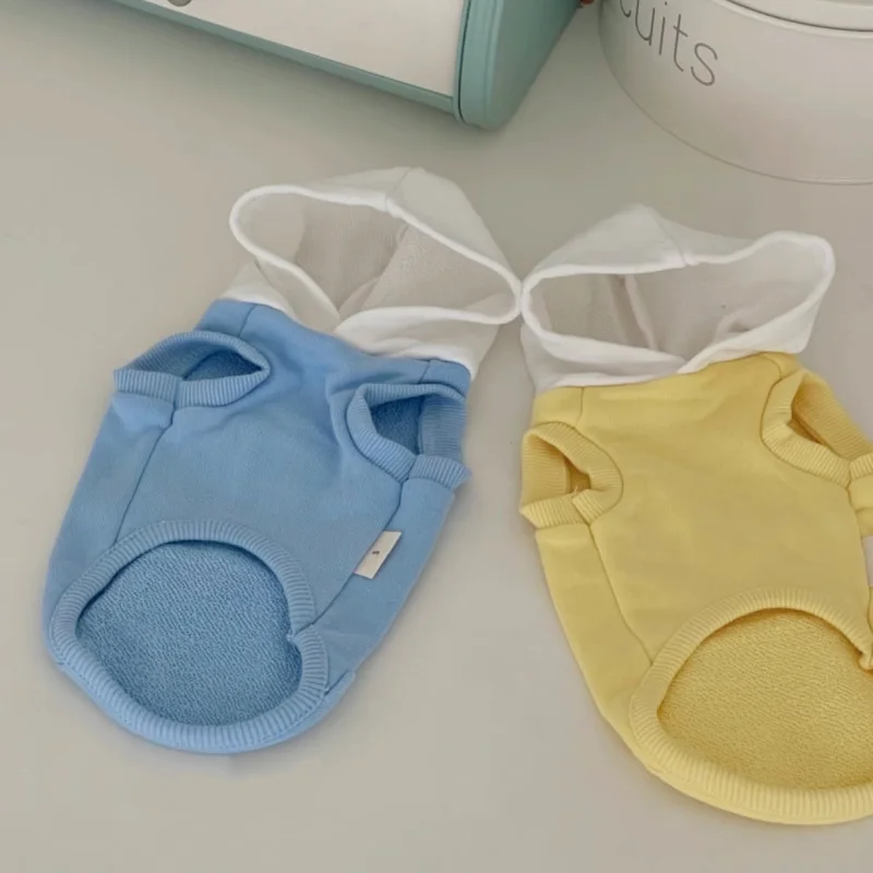 Sudaderas con capucha con estampado de letras para perros, ropa sólida a la moda para perros, jerséis para cachorros de otoño, sudaderas suaves y cálidas para gatos, sudaderas con capucha para mascotas, disfraces de Bichon - imagen 5