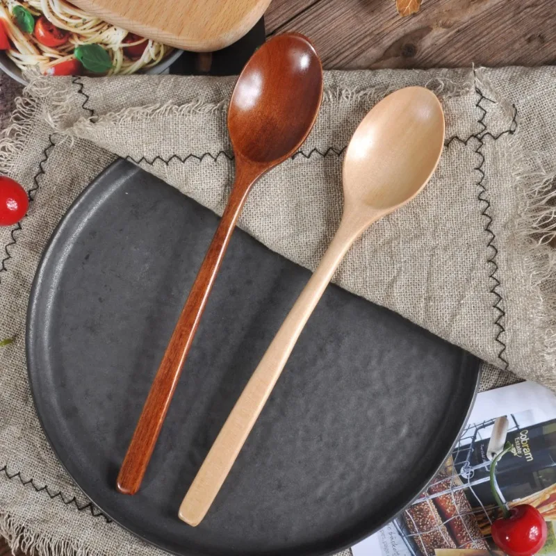Utensilios de cocina, cuchara de madera, cuchara para sopa, productos ecológicos, vajilla, cucharón de elipse Natural, cucharas para cocinar chino - imagen 2