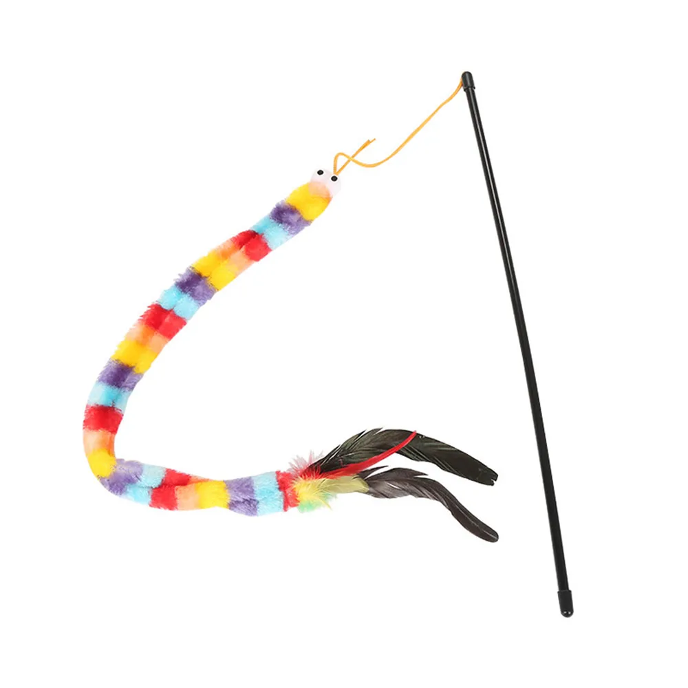 Juguete rompecabezas para gatos Rainbow Caterpillar: juego interactivo, alivio del aburrimiento, material de felpa seguro para gatitos y gatos adultos - imagen 3