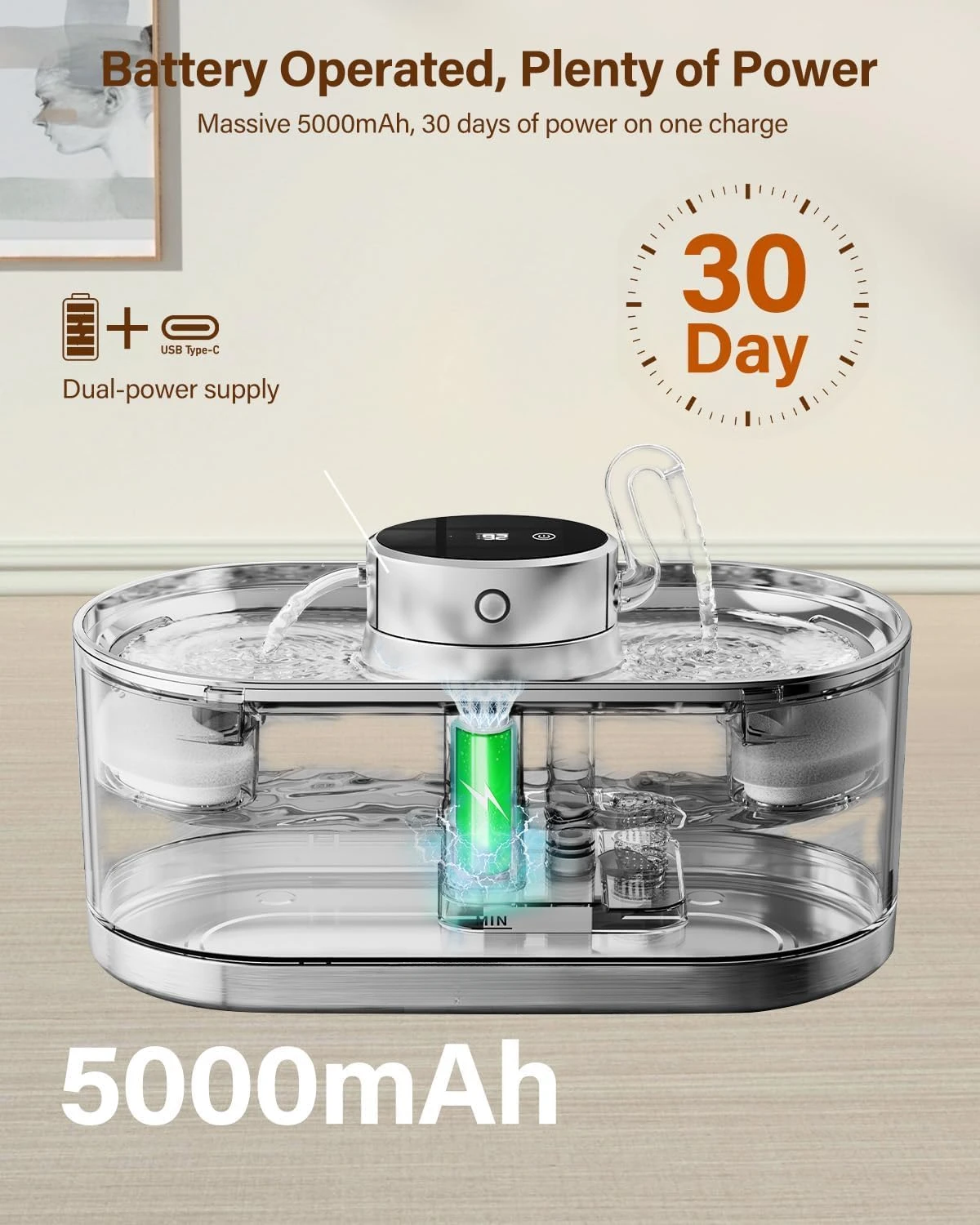 Gato bebiendo de la fuente