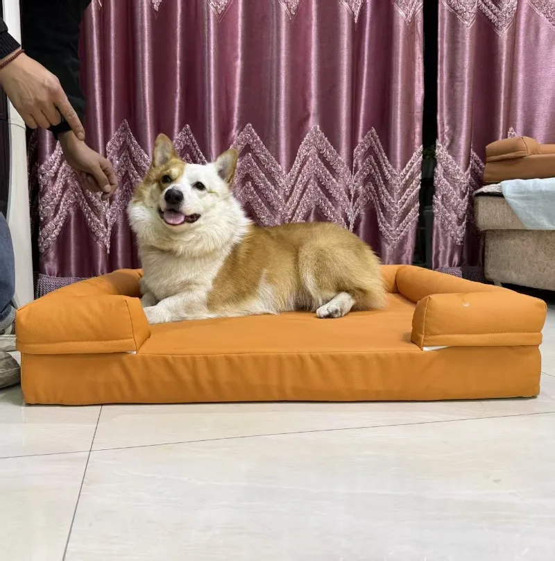 Detalle del tejido impermeable de la cama para perros
