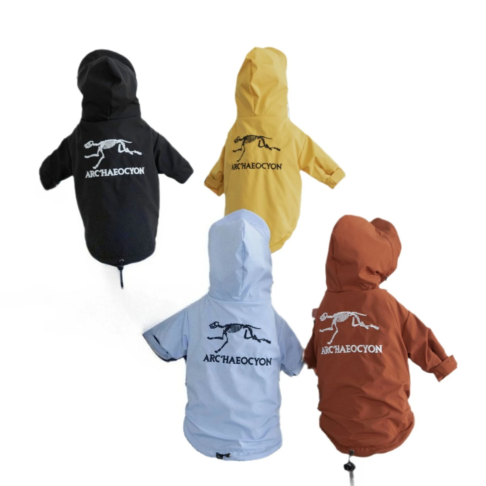 Nueva ropa para mascotas, chaqueta para perros, ropa con capucha de dos patas de terciopelo resistente a la lluvia, productos para mascotas - imagen 5