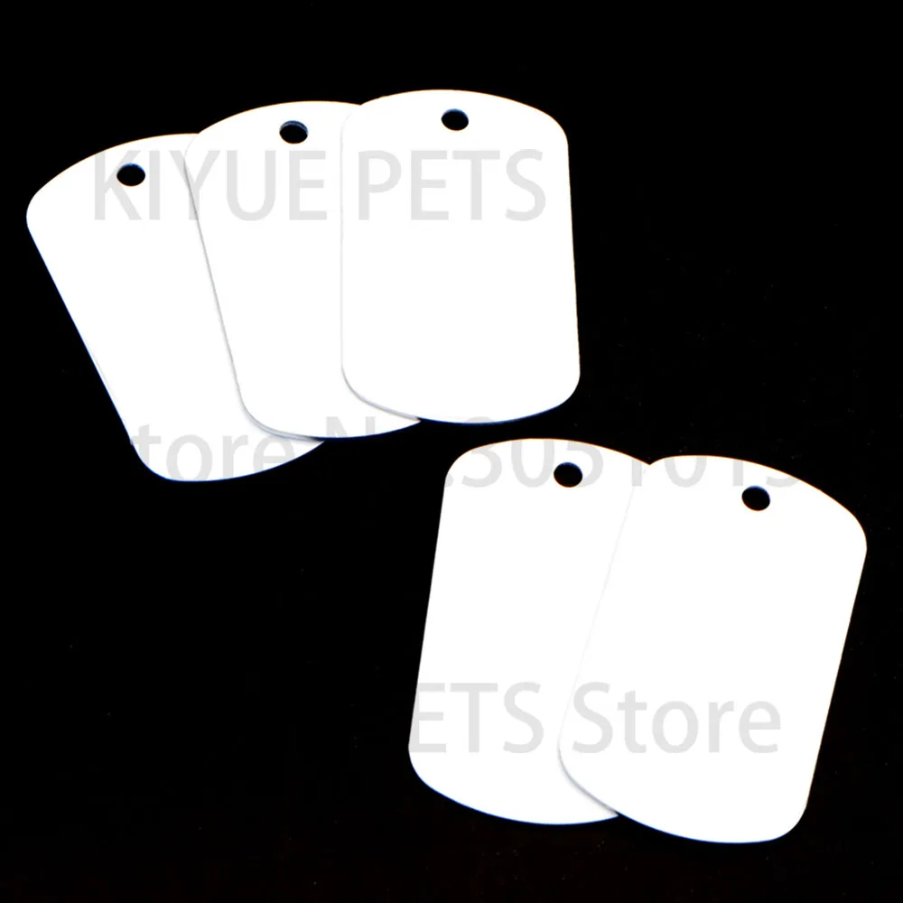 Llaveros rectangulares de aluminio personalizados para identificación de mascotas, accesorios de transferencia térmica para recuerdo, etiqueta colgante en blanco, 100 piezas - imagen 3
