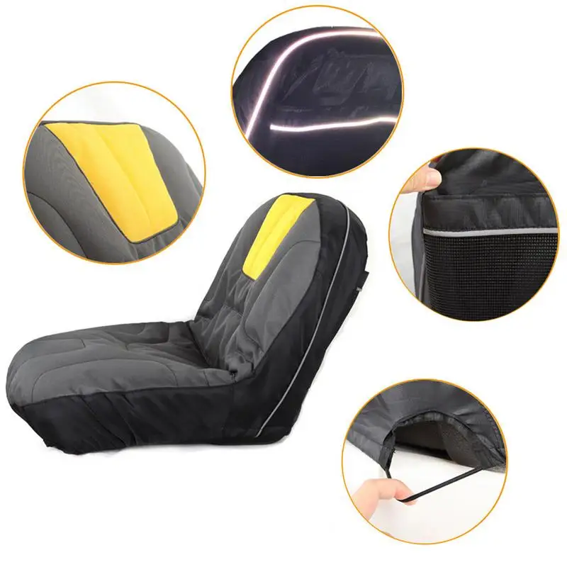 Funda Universal para asiento de cortacésped, almohadilla acolchada para asiento de Tractor, bolsa de malla de almacenamiento para cortacésped de vehículos agrícolas pesados - imagen 5