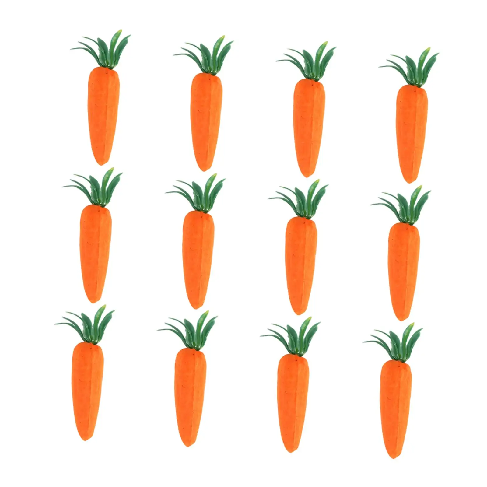 12x Mini Artificial Carrots Photography Prop Mini Easter Carrots Ornament Simulation Carrots for Home Model Apartment Decoration