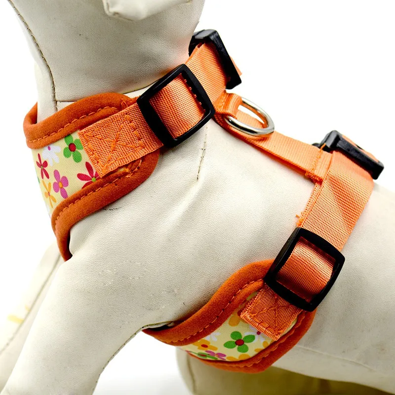 Arnés para perros, arnés ajustable transpirable para mascotas, chaleco de malla estilo flor para perros pequeños y gatos, suministros para caminar al aire libre para cachorros - imagen 4