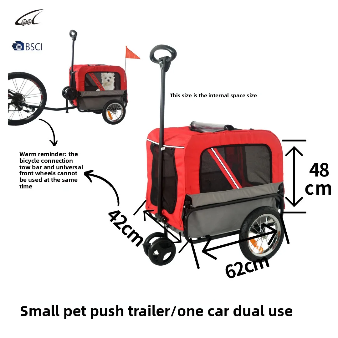 Almacenamiento de viaje, remolque para perros, cochecito colgante, remolque multiusos para bicicleta para mascotas, productos para mascotas al aire libre, suministros para perros - imagen 4