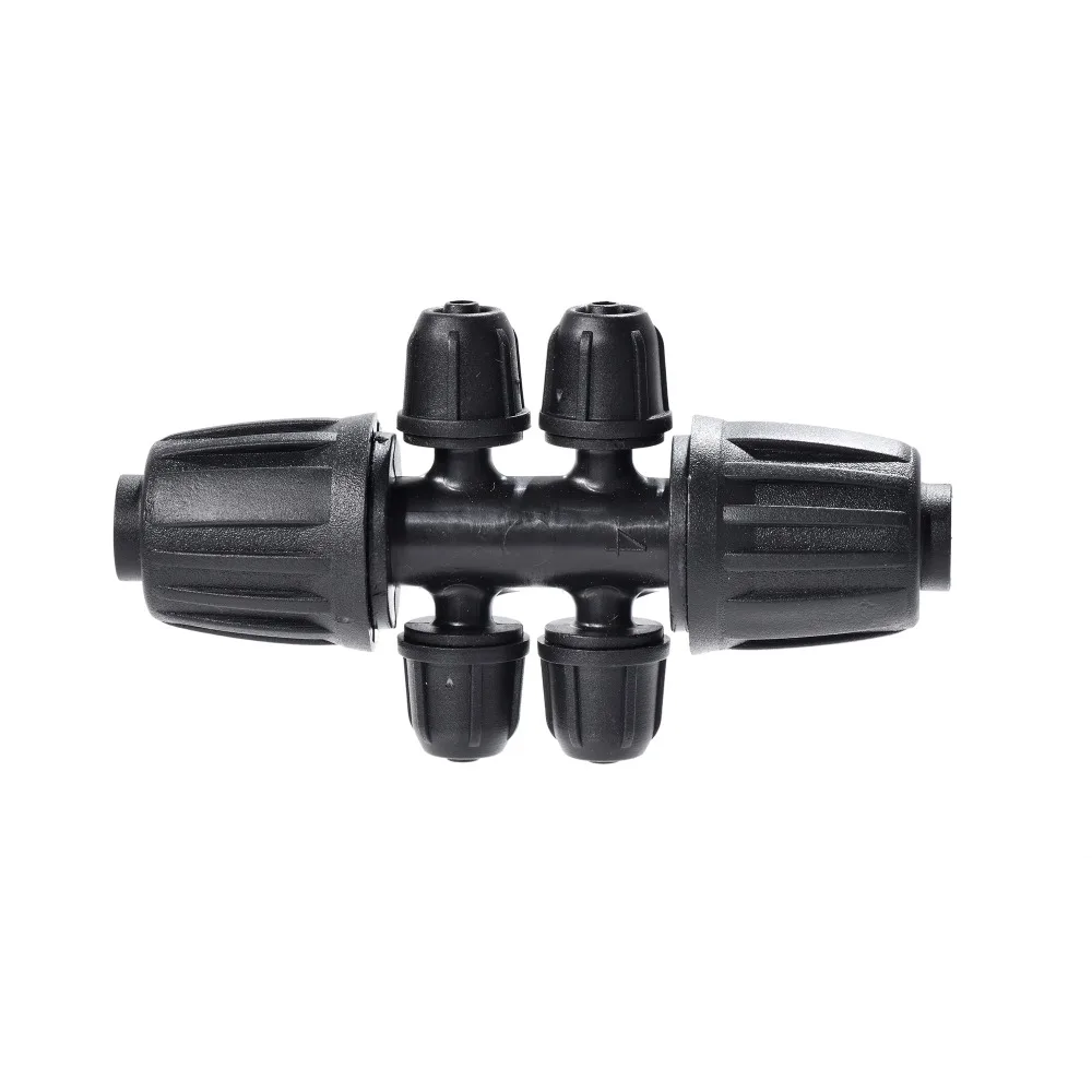 5 uds 16mm a 4/7mm reductor conector de 6 vías jardín invernadero manguera de riego agrícola accesorio para sistemas de riego - imagen 2
