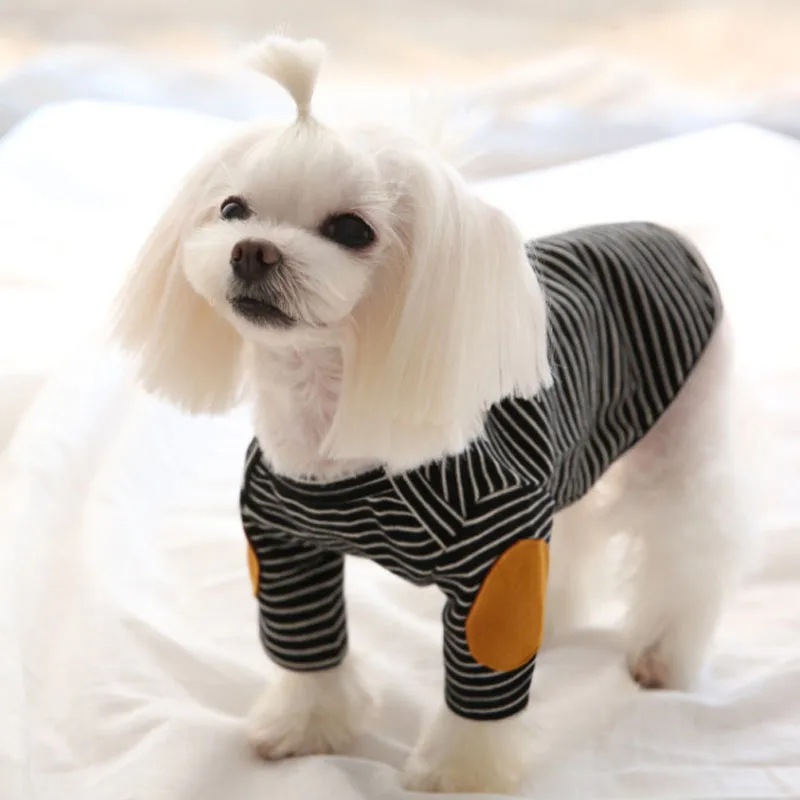 Ropa para perros, camiseta con capucha de tiras, ropa negra, marrón y Beige para perros pequeños, ropa de York, camisa Base para cachorros, sudadera XS - imagen 2