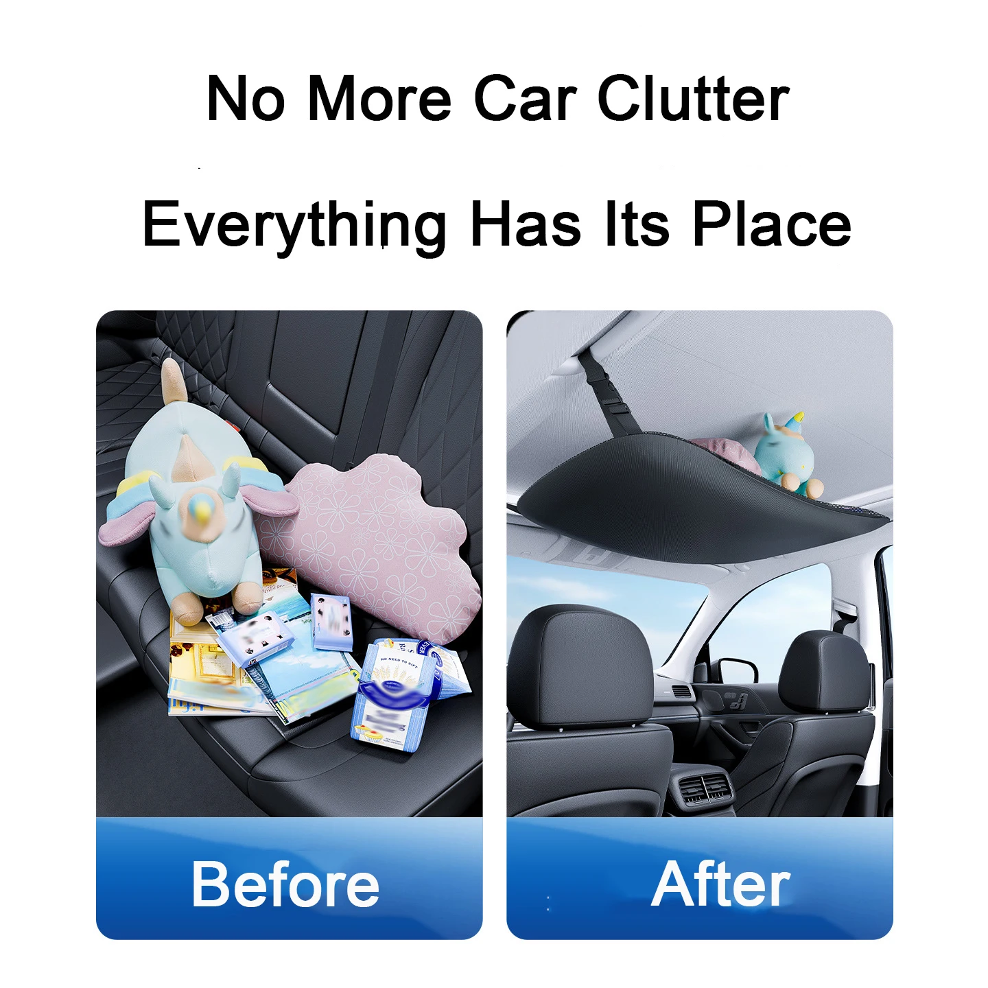 Car Roof Storage Bag Net Pocket Universal Ceiling Cargo Organizer For SUV Truck Adjustable Auto Travel Interior Accessories - imagen 5