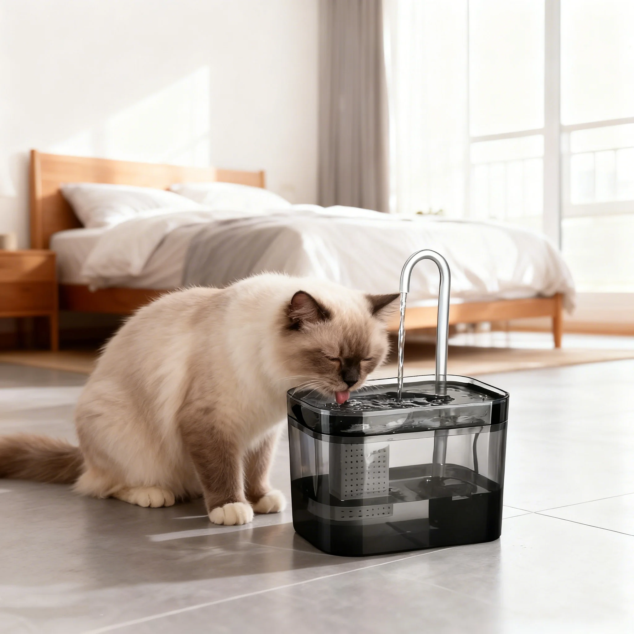 Bebedero para gatos de 1,5 l, dispensador de agua circulante automático, lavabo de agua para perros y gatitos, cuenco de agua viva, suministros para mascotas 2 vendidos