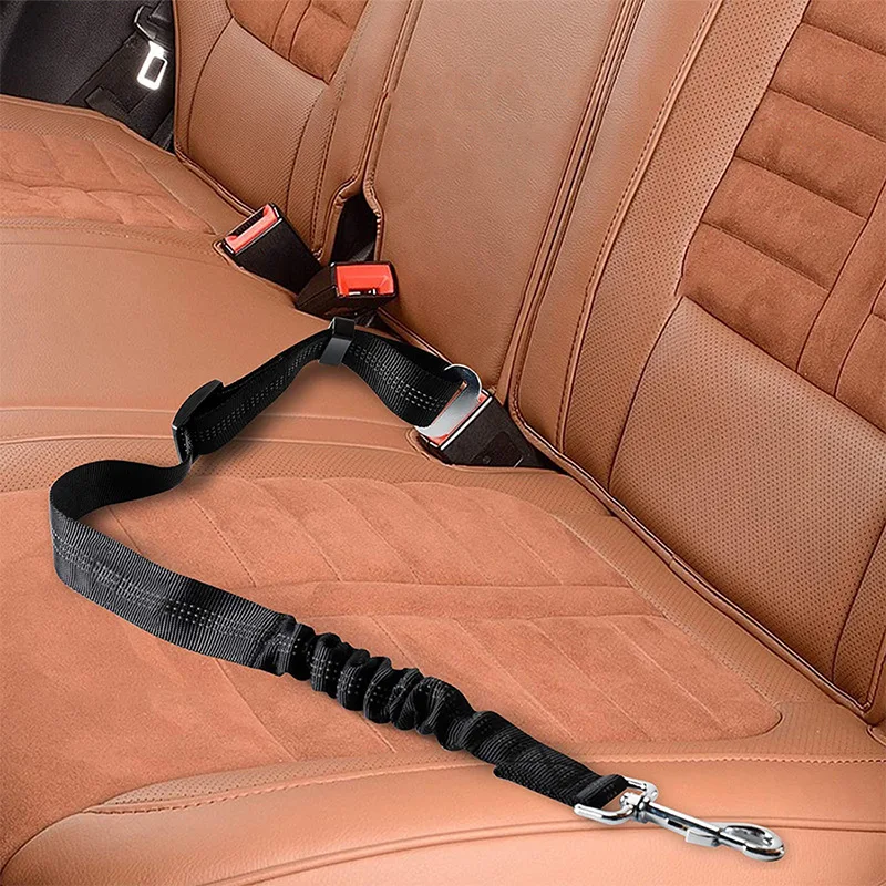 Cinturón de seguridad de nailon duradero para perros pequeños y grandes, cuerda de seguridad elástica reflectante ajustable para cachorros, cuerda de seguridad para coche de viaje, Bulldog Francés - imagen 3