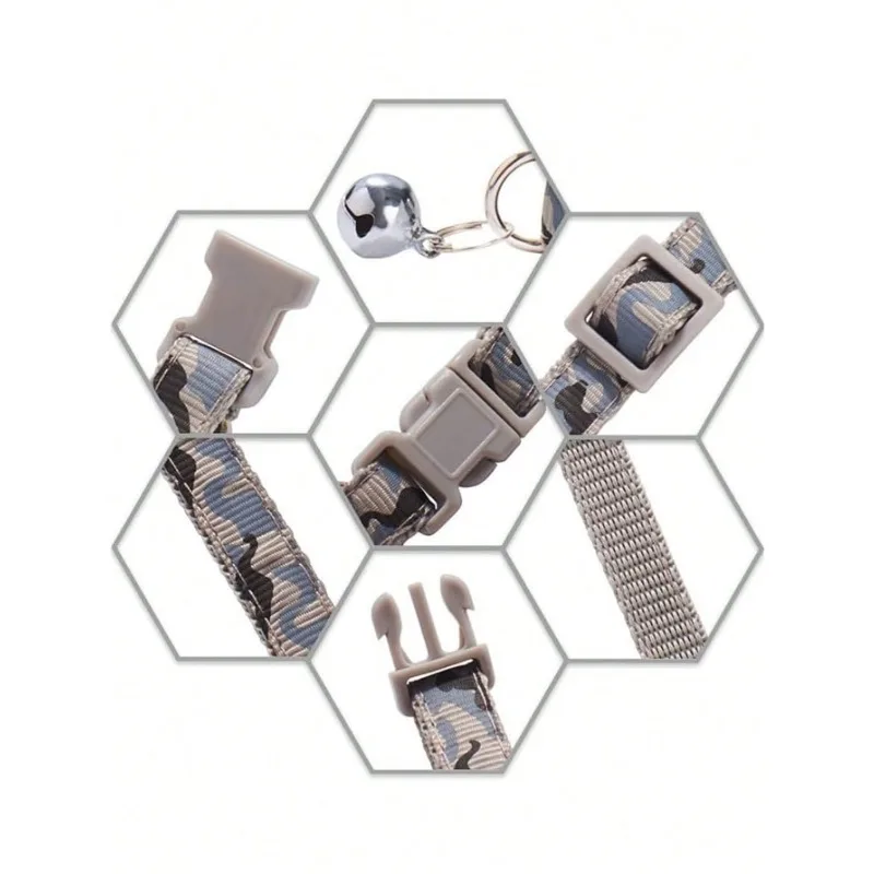 Collar de gato personalizado, collares de camuflaje para cachorros y gatitos, collar con etiqueta de identificación con nombre de gato personalizado con campana, regalo para perros pequeños y gatos - imagen 4