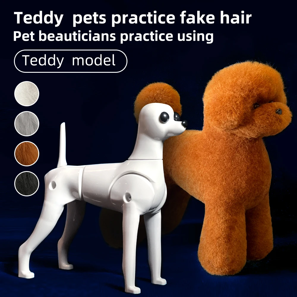 Teddy Pet simulación belleza del cabello esteticista falso practicando perro Teddy estándar cabeza falsa de cuerpo completo, modelo de esqueleto, peluquero de mascotas