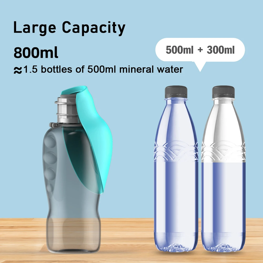 Botella de agua plegable antigoteo para gatos y perros mini