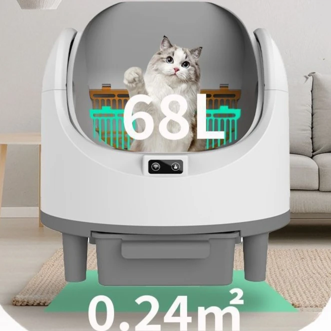 Caja de arena automática para gatos, limpieza eléctrica inteligente extragrande, a prueba de salpicaduras, tipo abierto, desodorante antibacteriano, inodoro para gatos - imagen 5