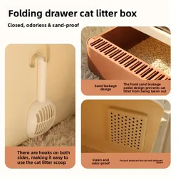 Bandeja sanitaria grande y plegable para gatos con desodorante