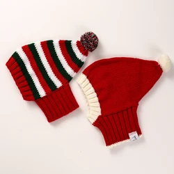 Sombrero de lana a rayas para perros – Navidad y abrigo