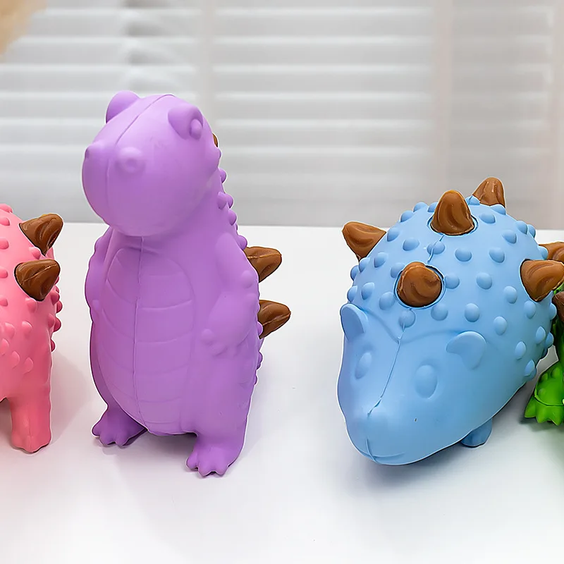 Tyrannosaurus Rex Snack Dog para aliviar el aburrimiento, limpieza de dientes molares, dinosaurio, perro pequeño, mediano y grande, pelota de comida con fugas, juguete - imagen 3