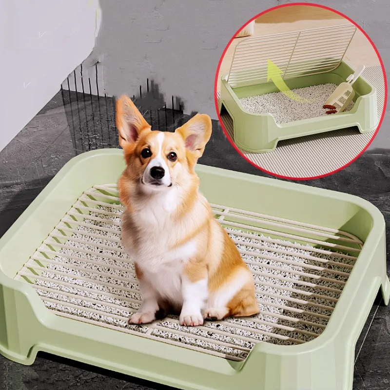 Inodoro para perros, caja de arena para cachorros, inodoro interior de acero inoxidable para entrenamiento de perros, urinario para cachorros, recolector de excrementos, caja de arena lavable para perros