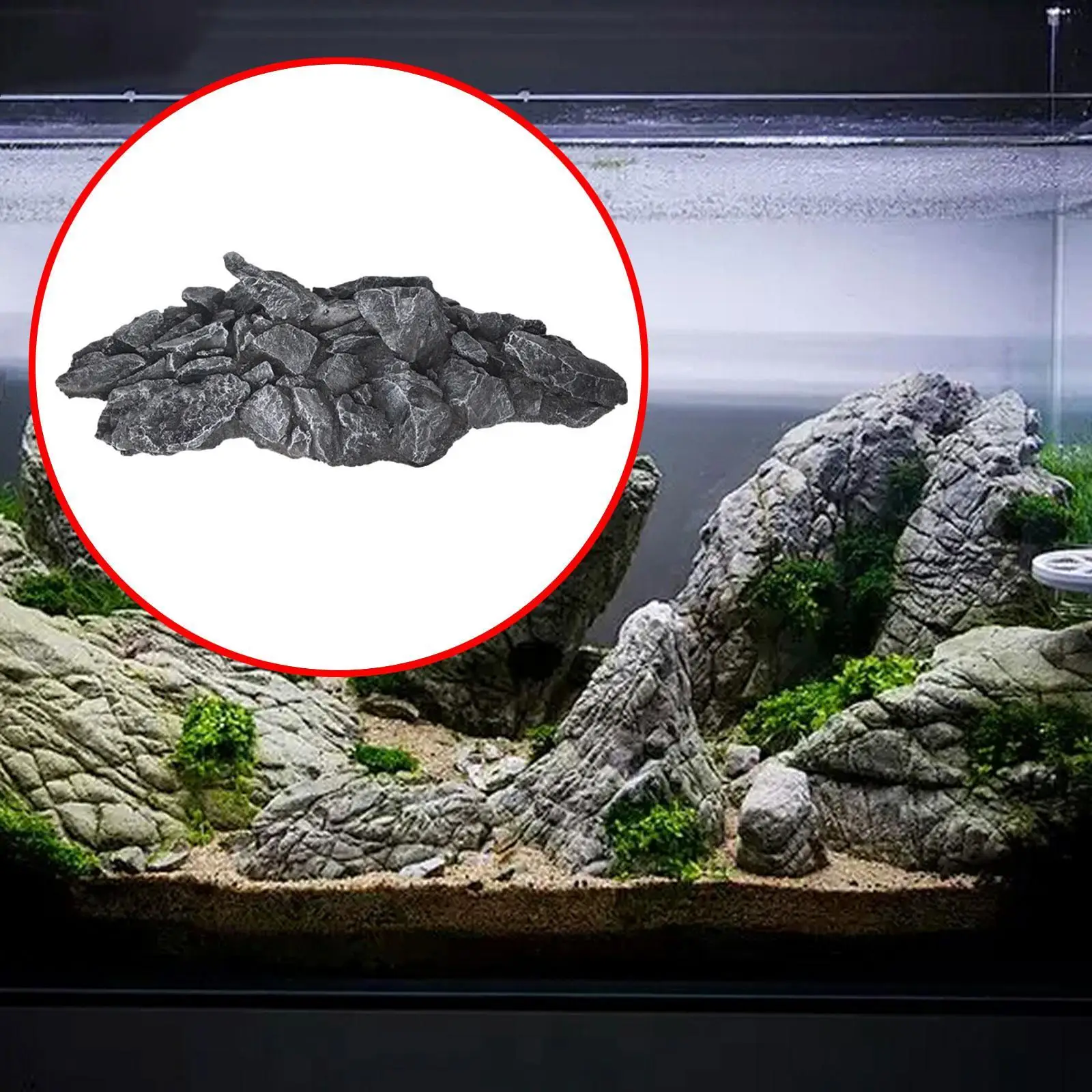 PU Material Artificial Rock Ornament Realistic Highly Simulation Decorative Lightweight for Terrariums Settings Multipurpose
