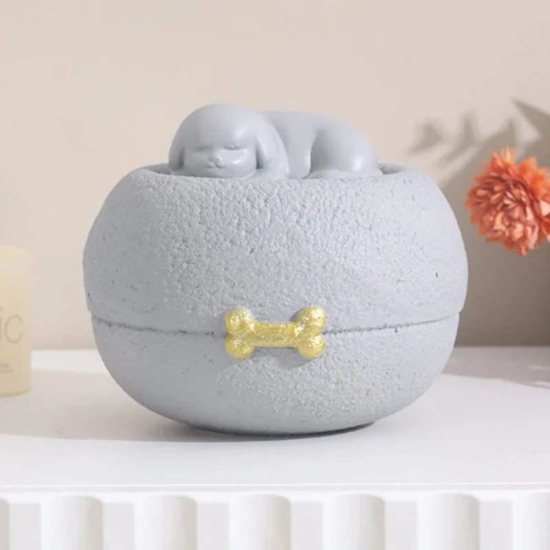 Urna creativa de resina para mascotas, tarro conmemorativo sellado para cenizas, urna para perros y gatos, urnas de recuerdo de cremación funeraria para perros aprobados, caja grande para cenizas