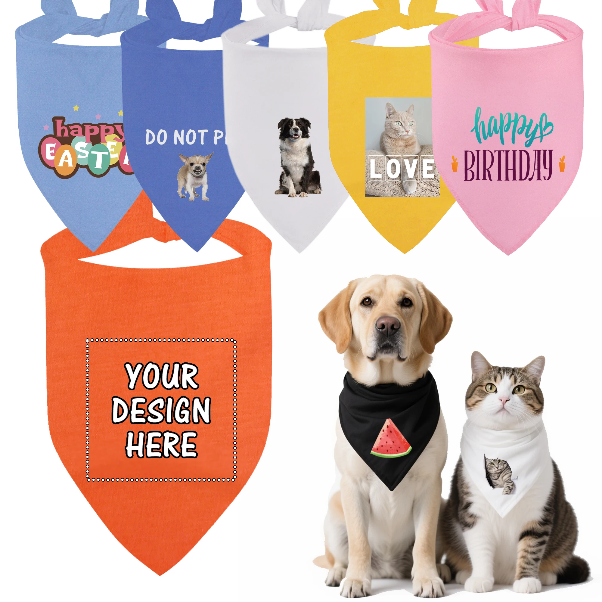 Bandana personalizada para perro y gato – Pañuelo triangular con foto