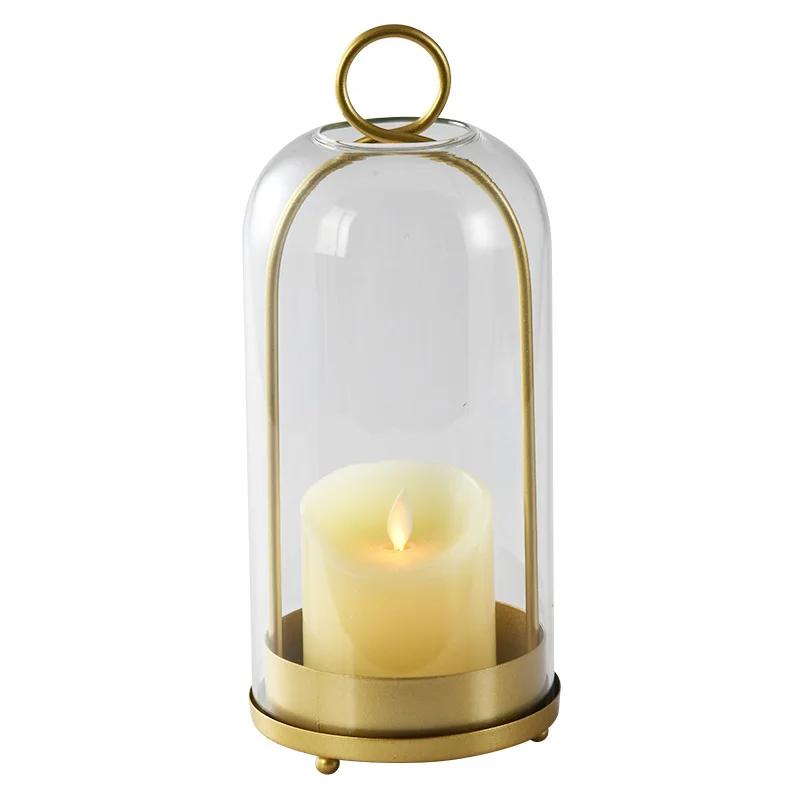Portavelas de cristal retro resistente al viento para casa