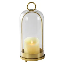 Portavelas de cristal retro resistente al viento para casa