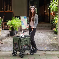 Cochecito plegable para gatos y perros – Ligero y práctico