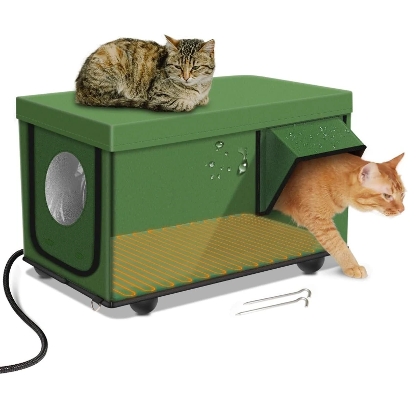 Cama para gatos al aire libre, aislamiento térmico, camas para gatos a prueba de viento, impermeable, jaula para sala de parto, gatito, perro, cachorro, Animal, casa para conejos - imagen 5