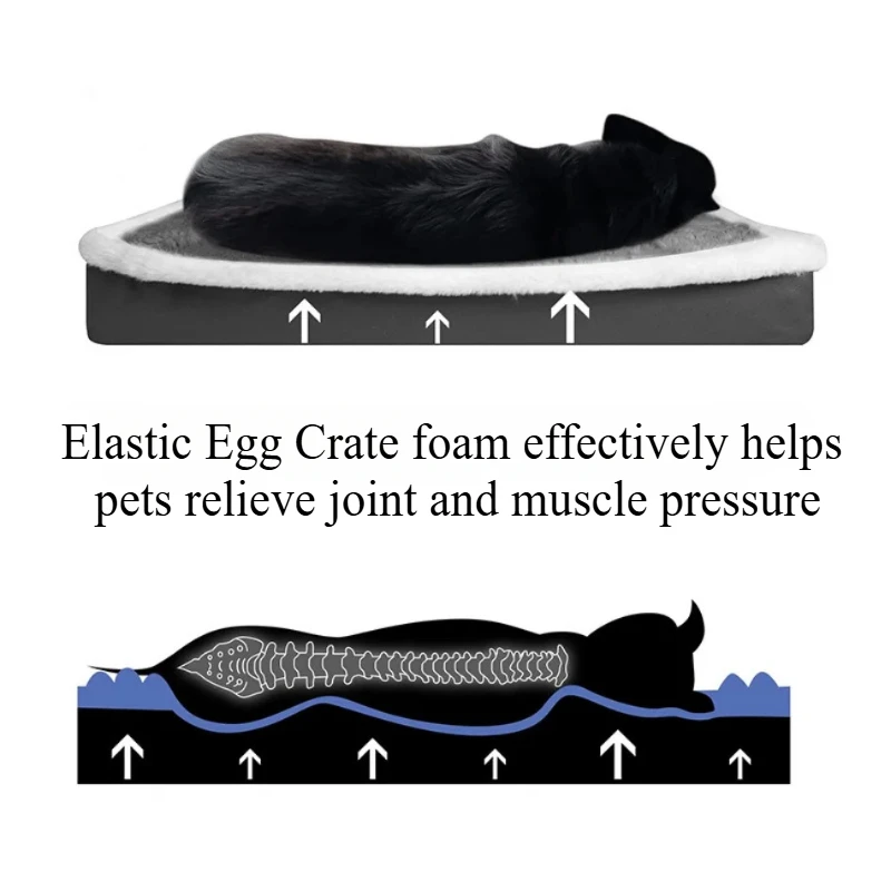 Cama de invierno para perros, almohadillas lavables para dormir para perros, perrera suave, impermeable, cama para perros grandes, caja de huevos, esteras de espuma para cachorros, razas medianas y pequeñas - imagen 5