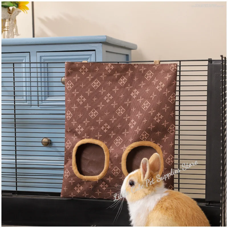 Alimentador de heno con Orejas de conejo, bolsa colgante, bolsa de alimentación de conejito, soporte de almacenamiento de 2/3 agujeros para hámster, Chinchilla, conejillo de indias, mascotas pequeñas