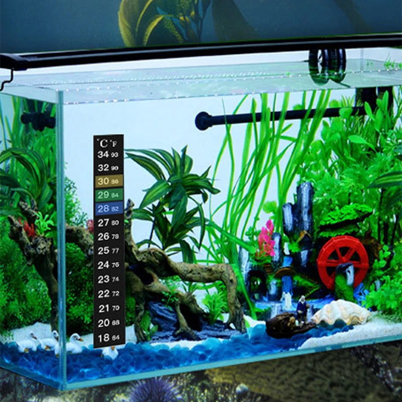 Termómetro para pecera, pegatina de temperatura para acuario, accesorios digitales de doble escala, alta calidad, duradero, Juego de 2 uds. - imagen 2