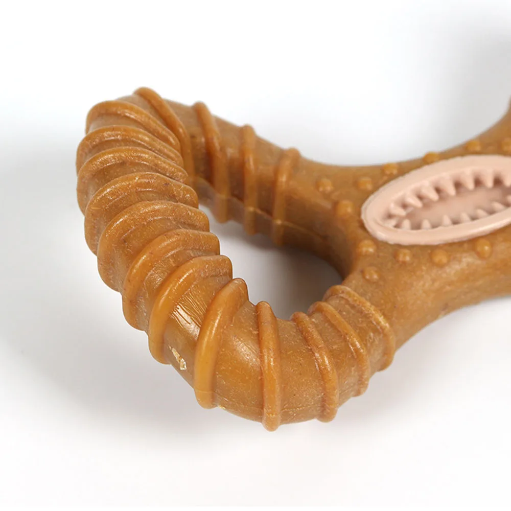 Juguete de hueso dispensador de golosinas para perros duradero a prueba de masticar, juguetes de limpieza para la dentición para perros, rompecabezas interactivo, suministros para mascotas - imagen 4