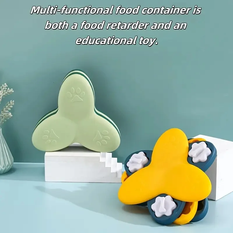 Comida lenta para mascotas, antiasfixia, para protección del cuello, cuenco de comida para perros de diseño único, alimentador giratorio para mascotas, ajuste de 3 boca