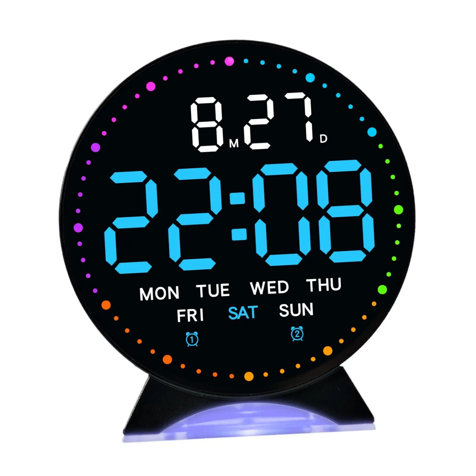 Alarm Clock with LED Display Multifunctional Time Date Week Display Home Decor 12/24H Bedside Clocks for Bedside Office Home