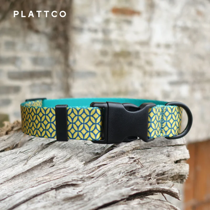 PLATTCO-collar para perros grandes, medianos y pequeños, de diseño único, MONEDAS DE SEGURIDADES con plástico negro más hebilla de aleación de zinc, 5 tamaños PDC30 - imagen 2