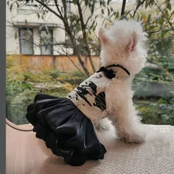 Ropa para gatos y perros: vestido Cheongsam estilo japonés con flores