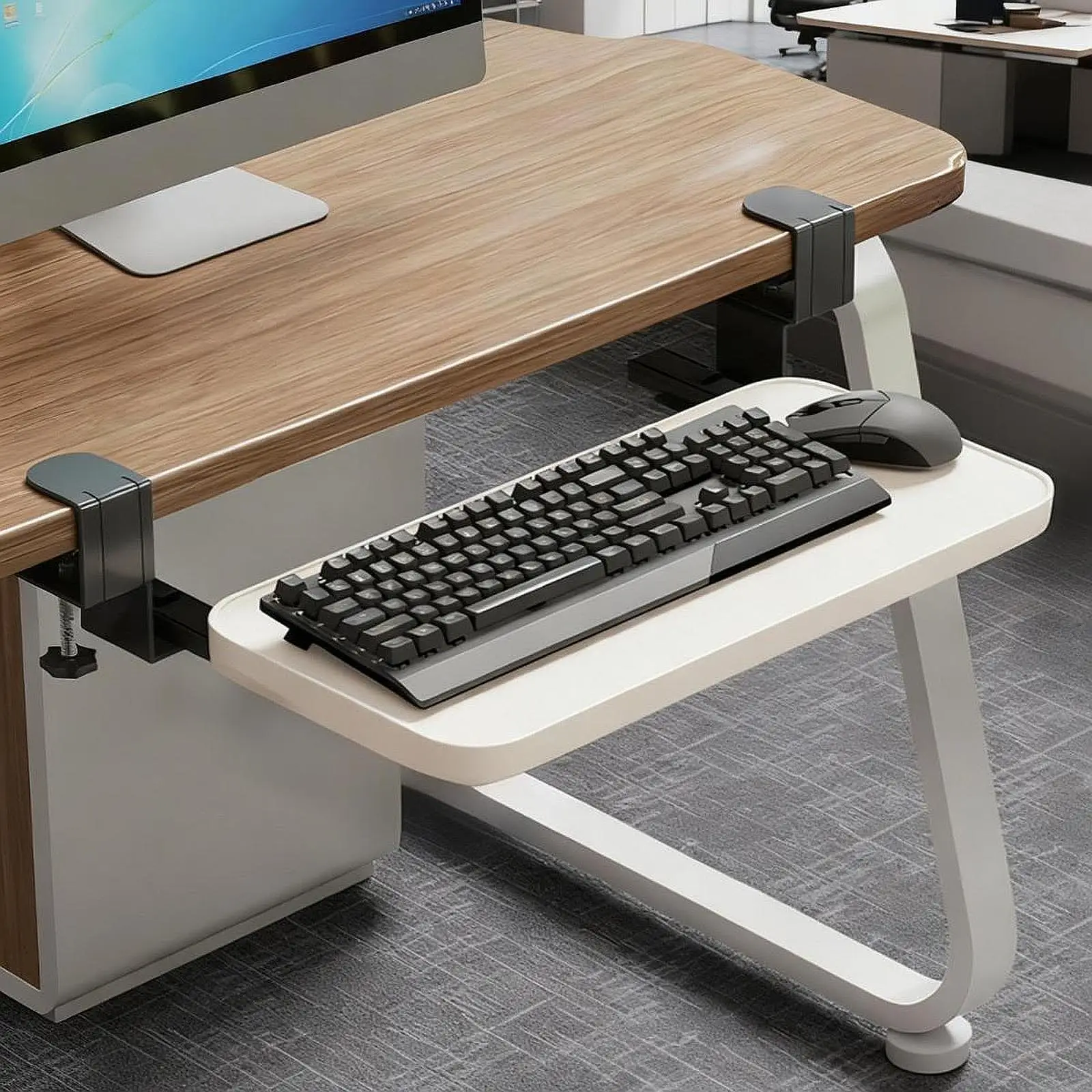 Desk Extender Tray Workstation Organizer Clamp on Desk Extender Shelf Board