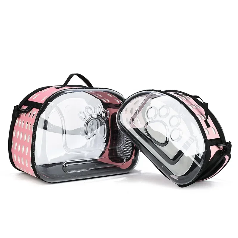 Bolsa para gatos, mochila escolar portátil totalmente transparente para mascotas, bolsa espacial portátil para transporte de mascotas