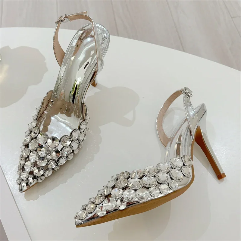 Tacones transparentes con cristales mujer, ideales para fiesta - imagen 5