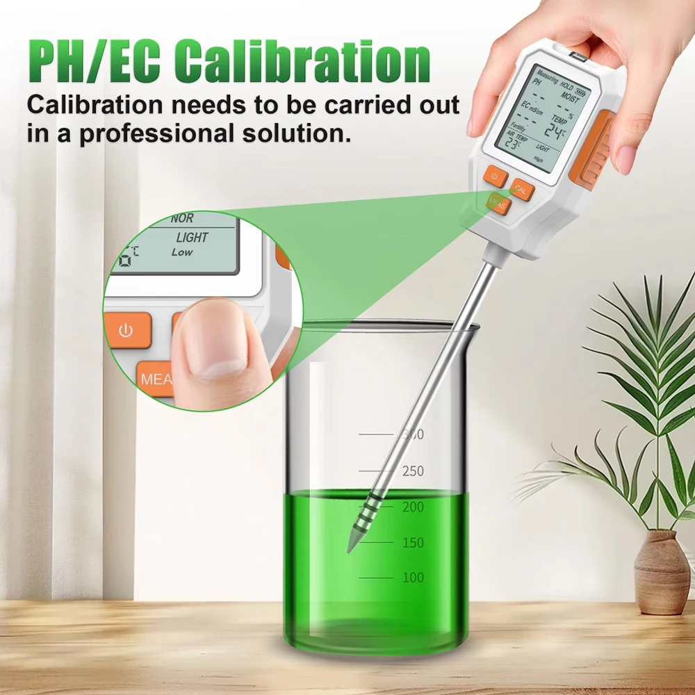 Medidor de pH y humedad para plantas con pantalla LCD - imagen 2