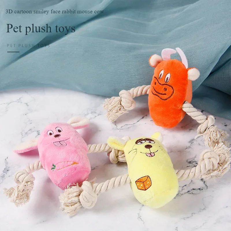 Juguetes bonitos de dibujos animados para perros pequeños, juguete de cuerda para mascotas, rompecabezas de limpieza de dientes, juguetes de peluche, productos para mascotas - imagen 2