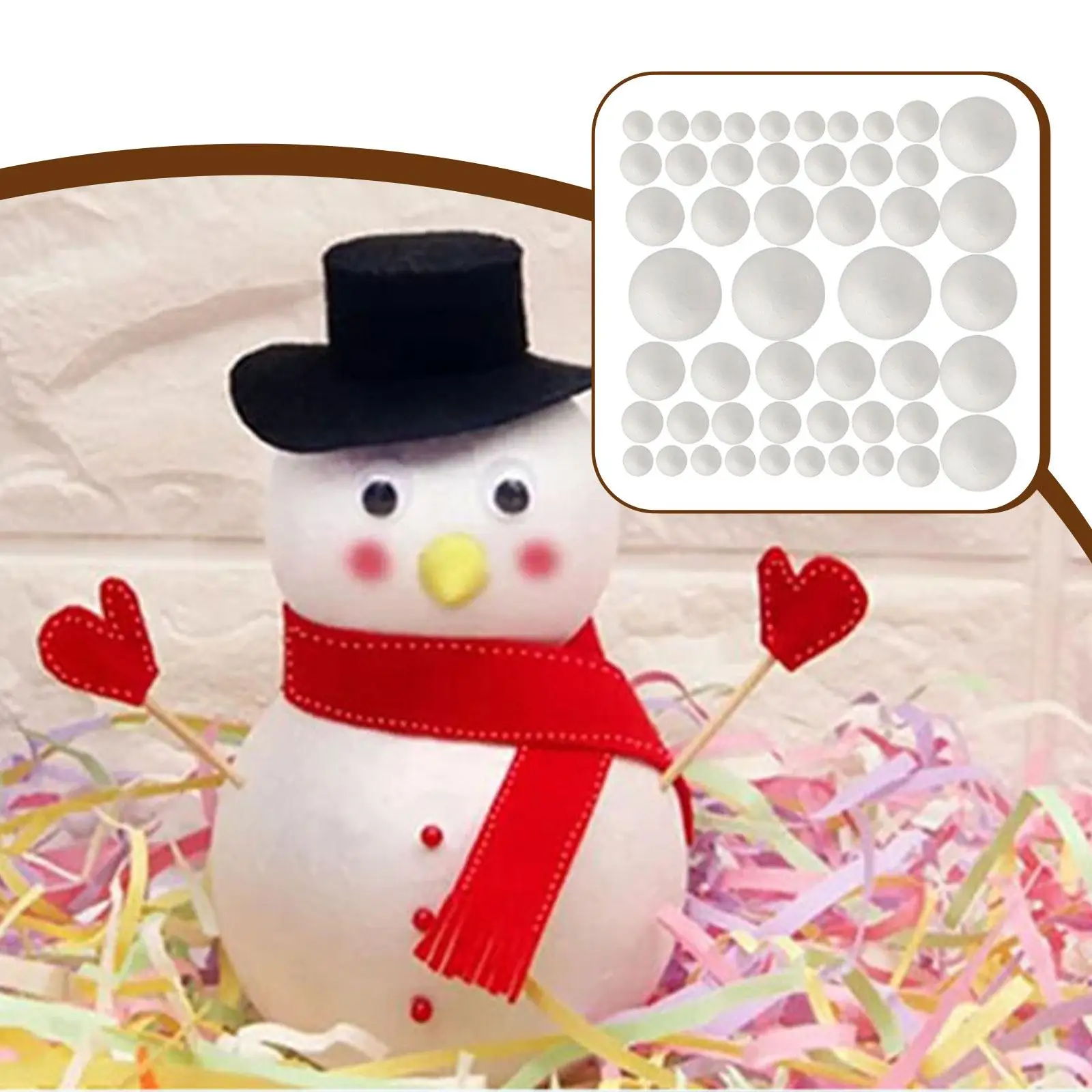 2xCraft Foam Balls School Project Arts Modeling Christmas Household DIY Crafts 50pcs