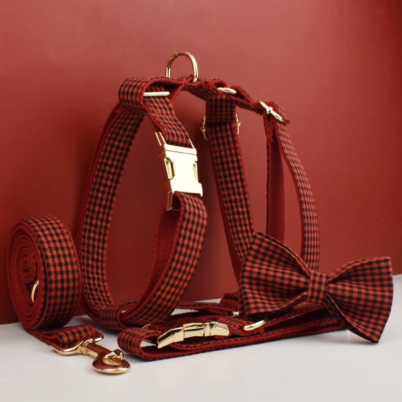 Collar de algodón suave para perro – Diseño personalizado gris