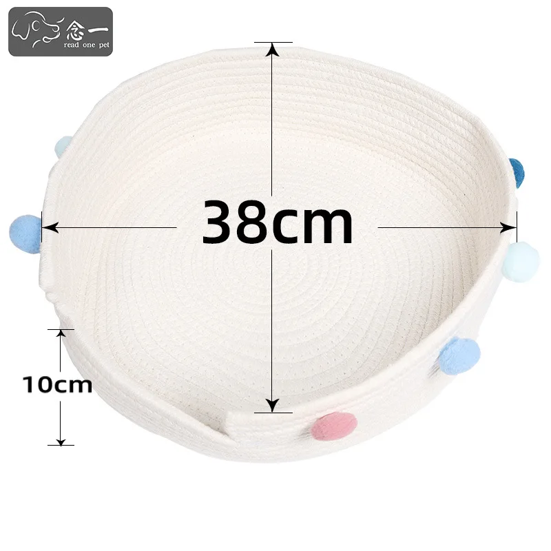 Perrera con forma de nido para mascotas, disponible en las cuatro estaciones, almohadilla para perros de hilo de algodón hecha a mano, tabla con pata de gato, nido para gatos para dormir profundo, productos para mascotas - imagen 3