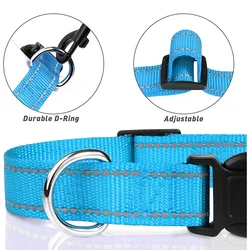 Collar reflectante de nilón para perros pequeños, medianos y grandes