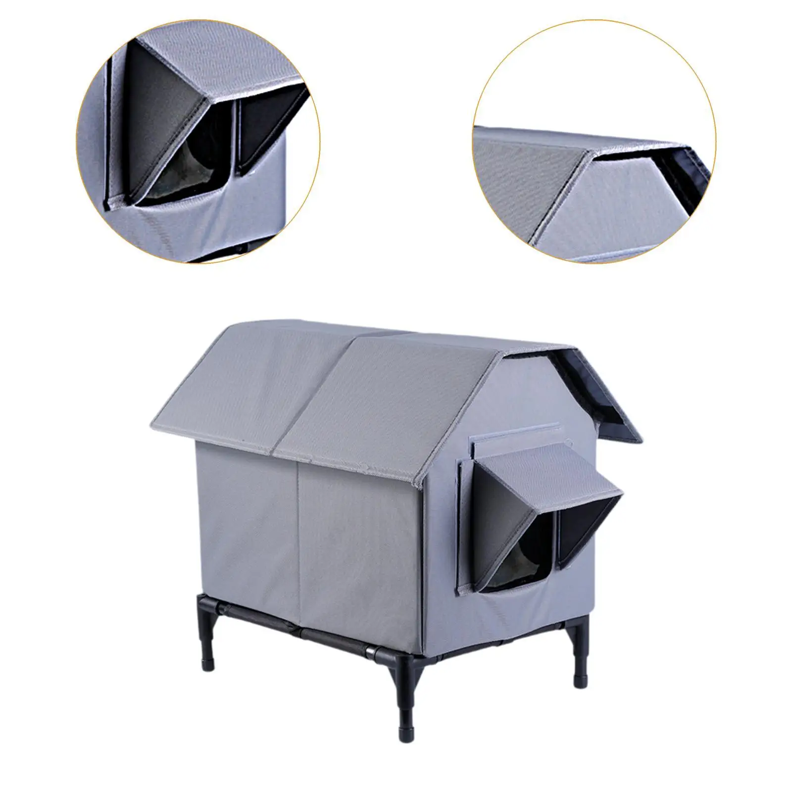 Feral Cat House Weatherproof Cozy for Barn Porch Waterproof with Roof Window